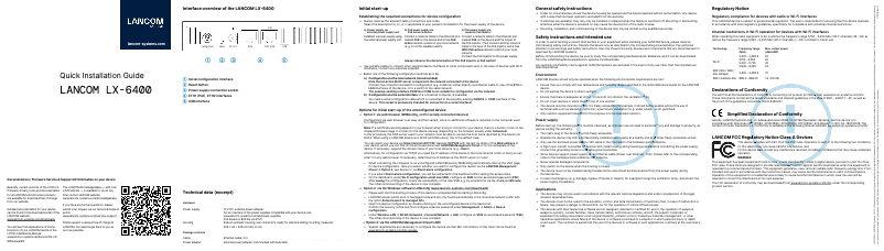 Page n°1 - Guide d'installation Lancom LX-6400