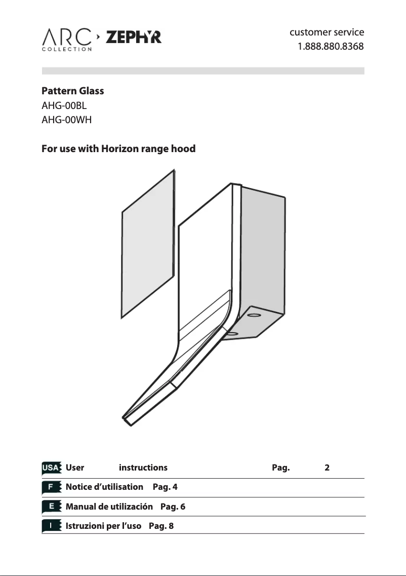 Page 1 de la notice Manuel utilisateur Zephyr AHG00WH