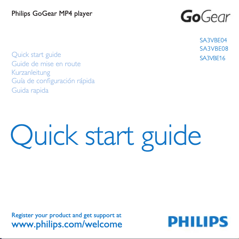 Page 1 de la notice Manuel utilisateur Philips GoGear SA3DKV04