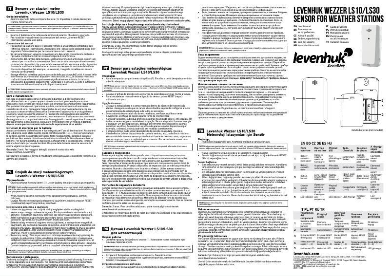 Page n°1 - Manuel utilisateur Levenhuk Wezzer LS10