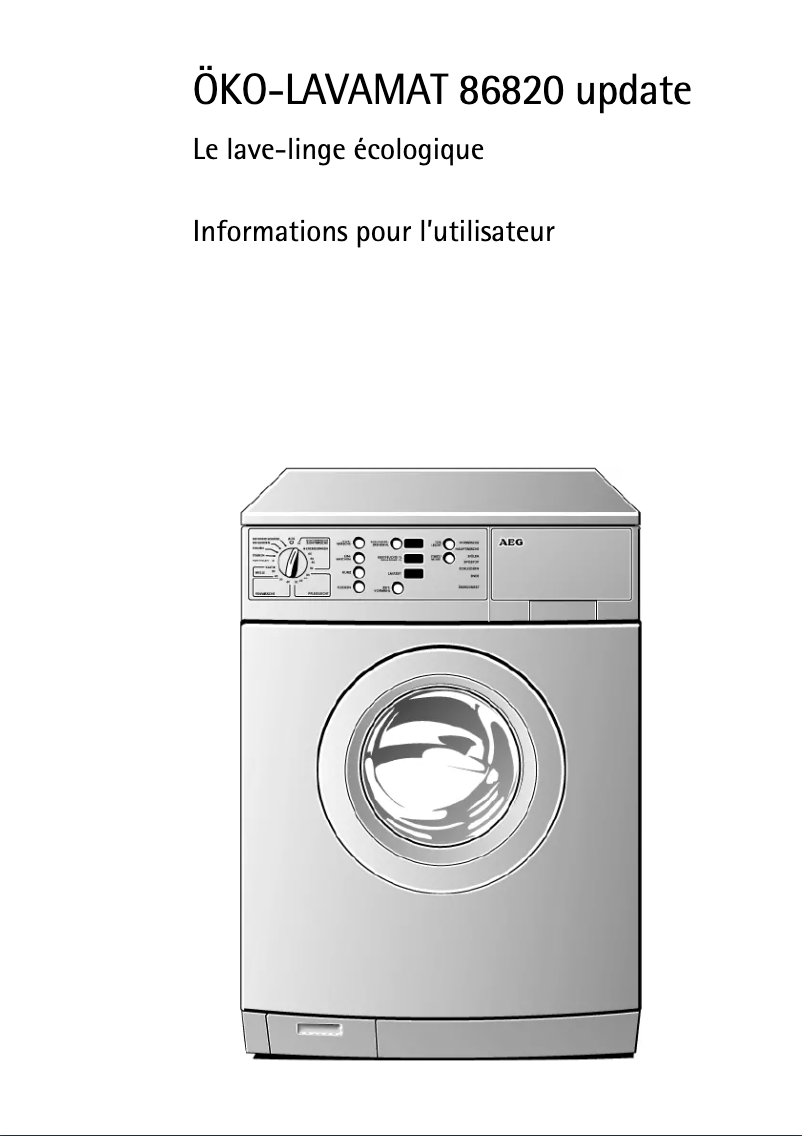 Page n°1 - Manuel utilisateur AEG Lavamat 86820