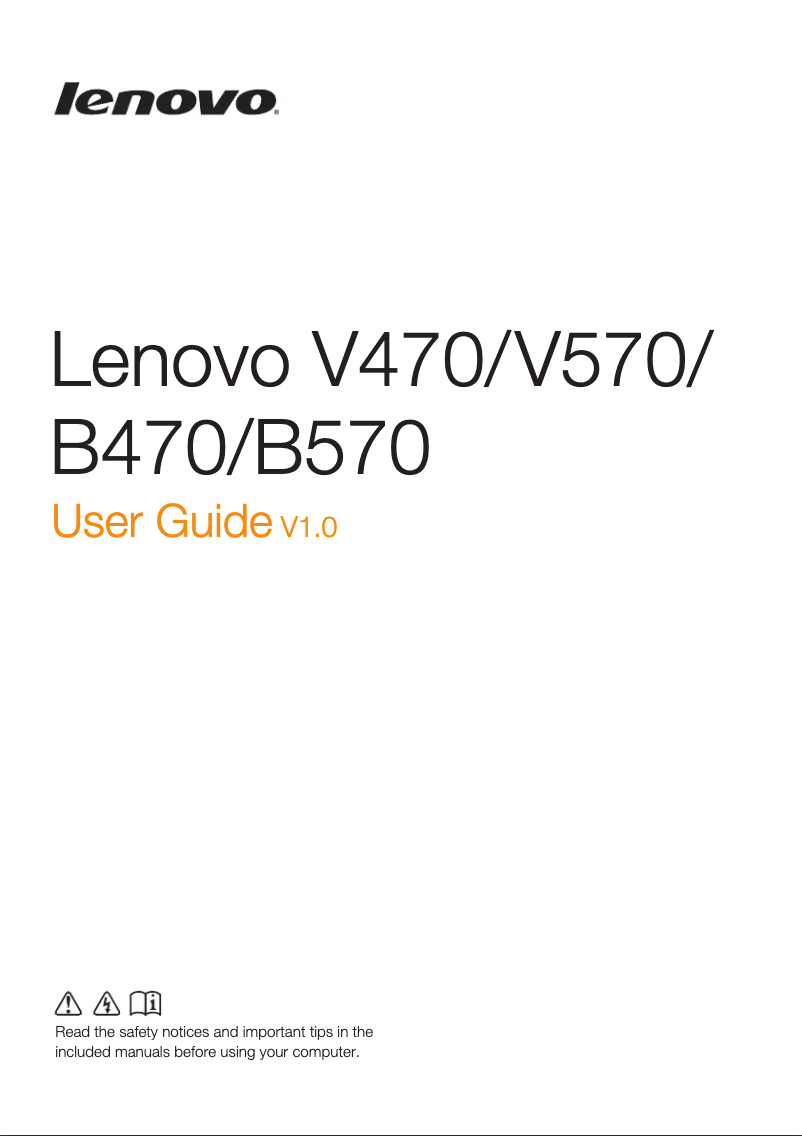 Page n°1 - Manuel utilisateur Lenovo IdeaPad V470
