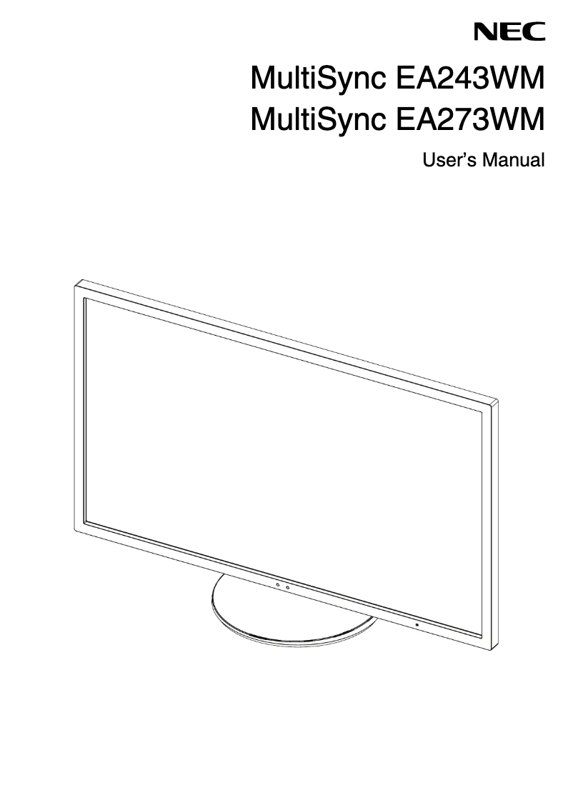 Image de la première page du manuel de l'appareil MultiSync EA243WM-BK