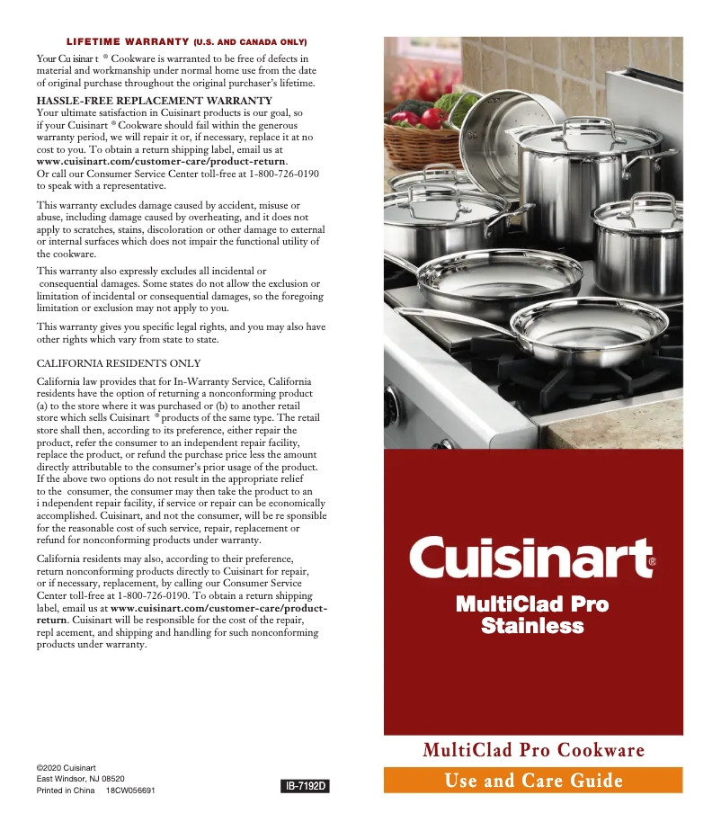 Page 1 de la notice Manuel utilisateur Cuisinart MCP44-24N