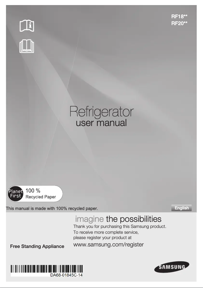 Image de la première page du manuel de l'appareil RF18HFENBWW