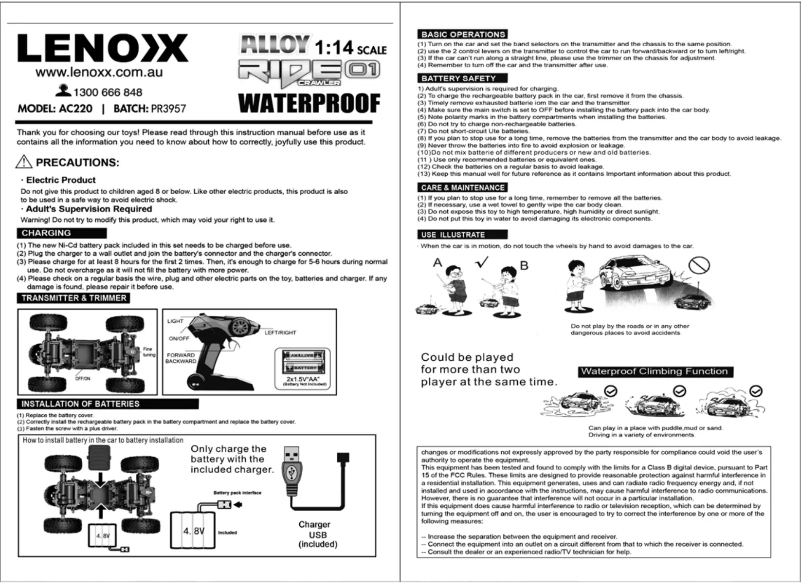 Page n°1 - Manuel utilisateur Lenoxx AC220
