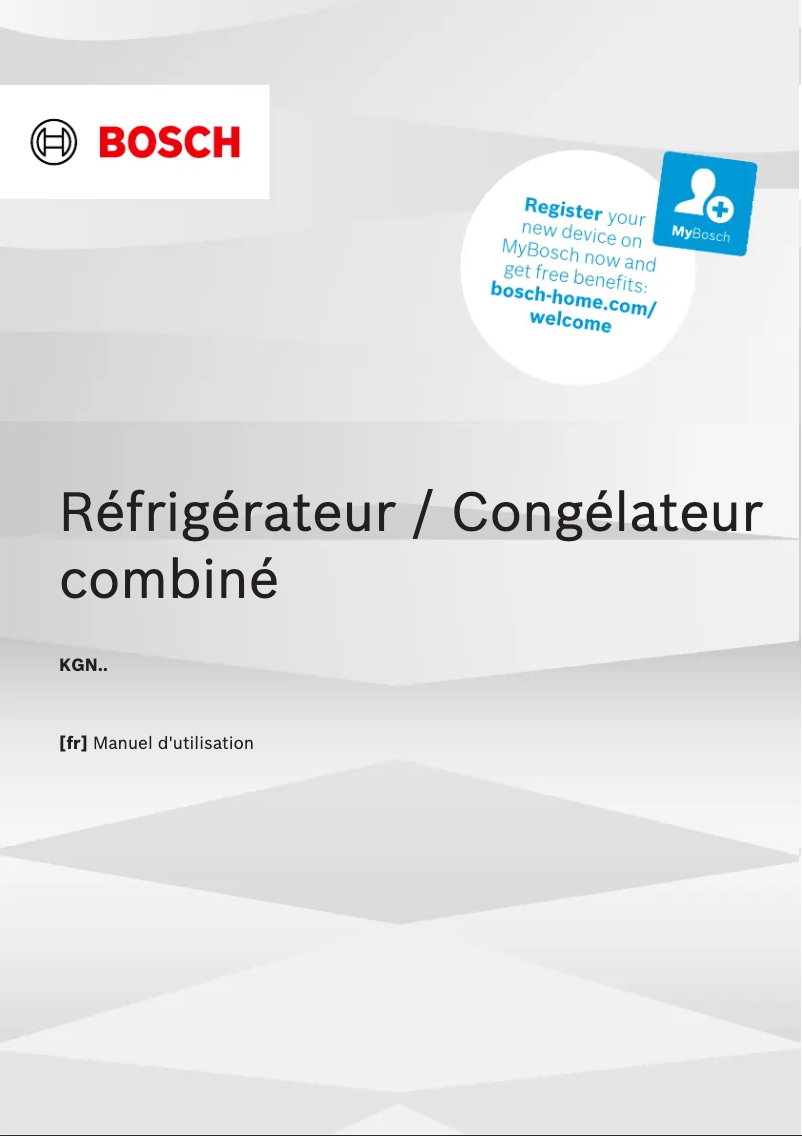 Page 1 de la notice Manuel utilisateur Bosch KGN362IBF