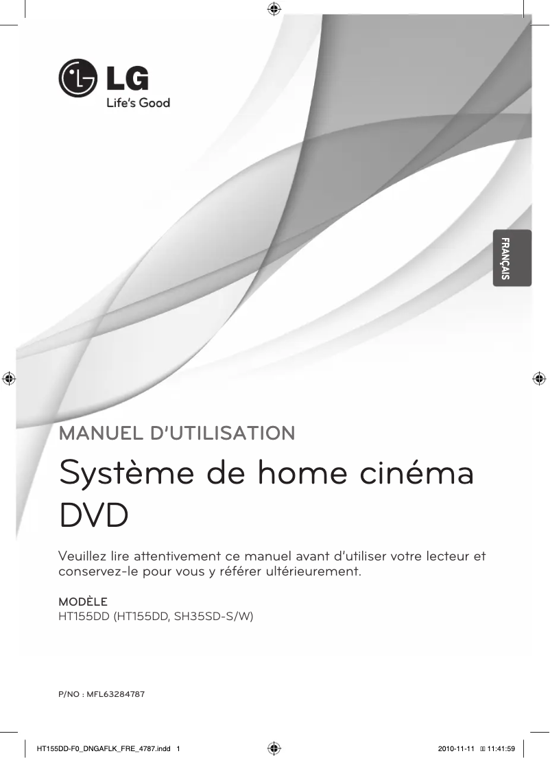 Image de la première page du manuel de l'appareil HT155DD