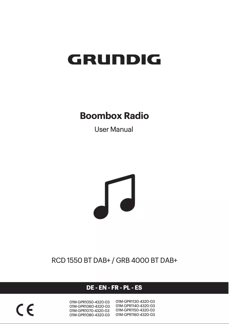 Page n°1 - Manuel utilisateur Grundig GRB4000BTDABB