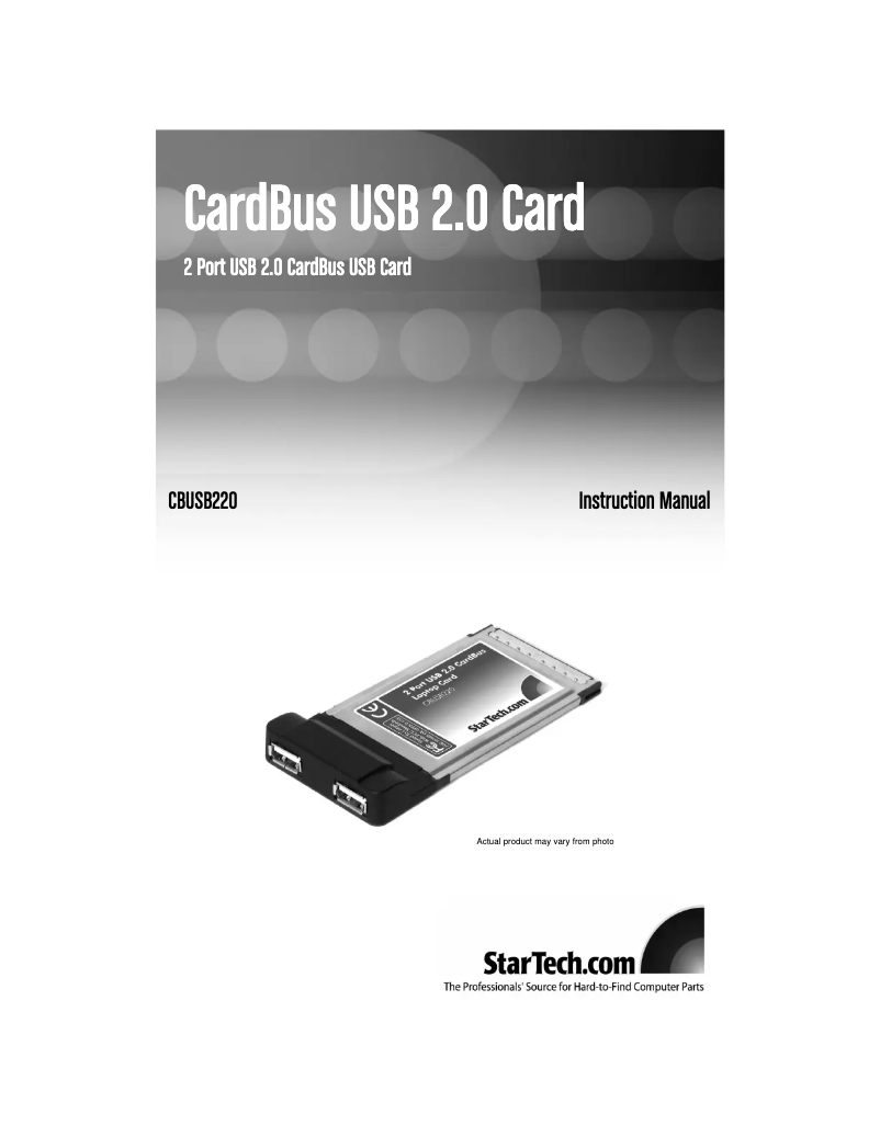 Page n°1 - Manuel utilisateur StarTech.com CBUSB220