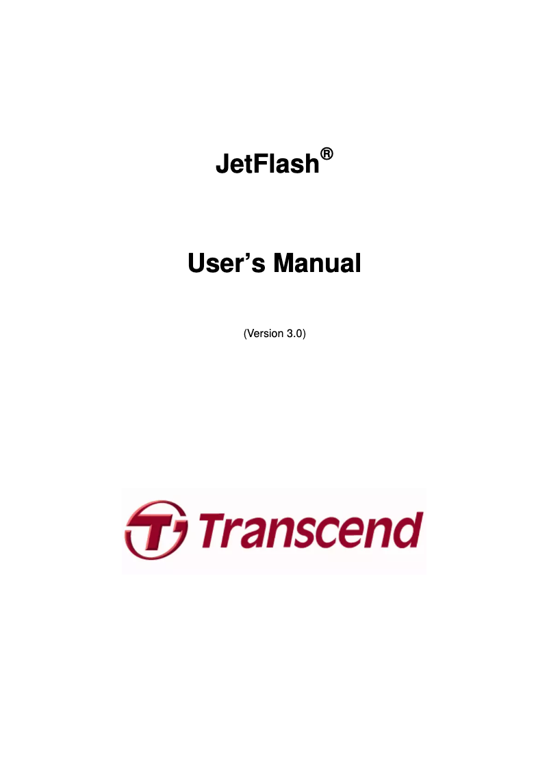Page 1 de la notice Manuel utilisateur Transcend JetFlash 760