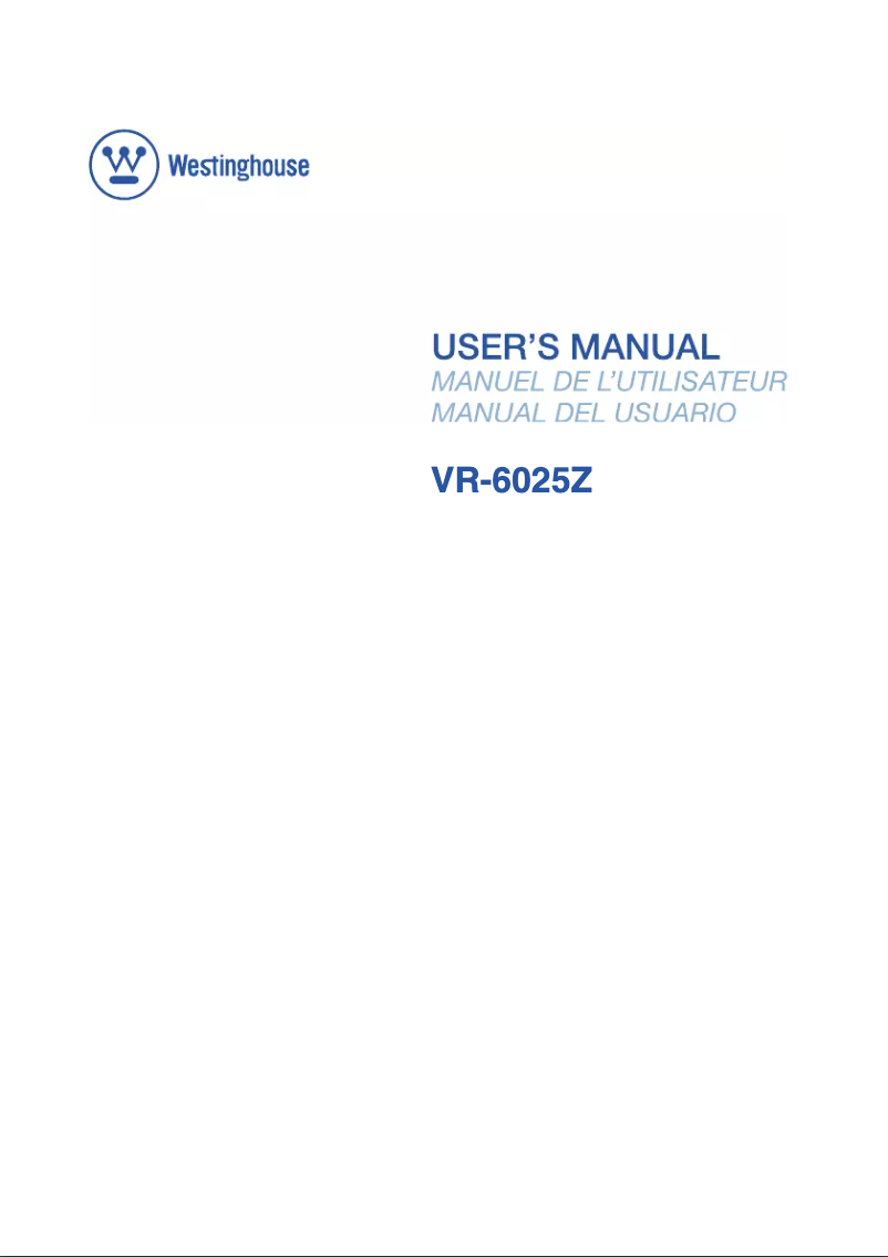 Image de la première page du manuel de l'appareil VR-6025Z