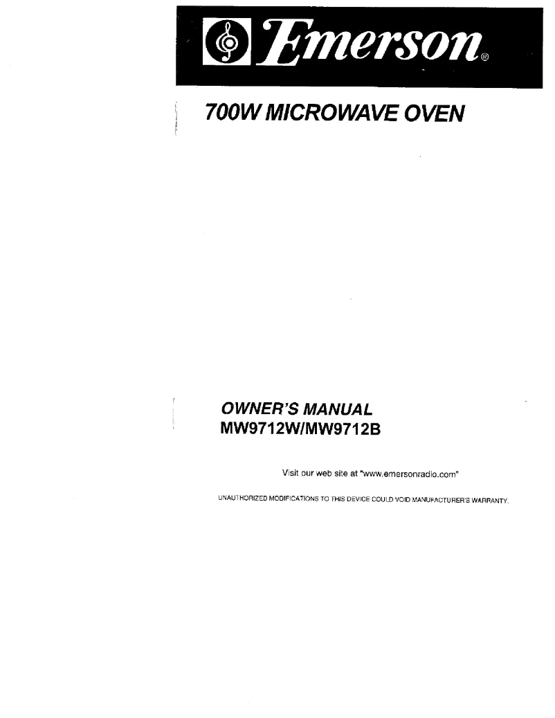 Image de la première page du manuel de l'appareil MW9712B