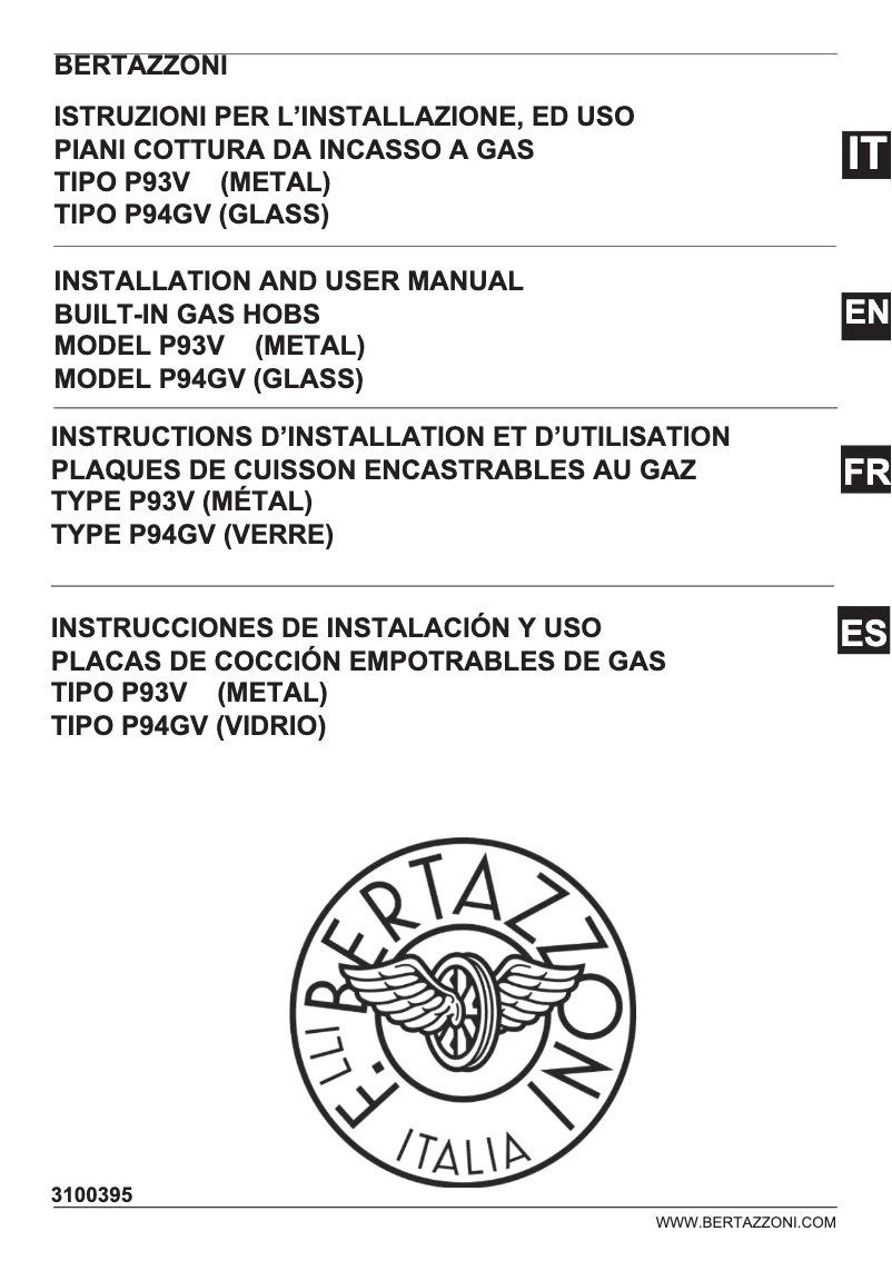 Page 1 de la notice Guide d'installation Bertazzoni P755CPROGNE
