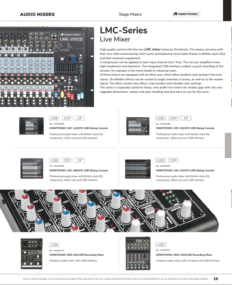 Page 1 de la notice Catalogue Omnitronic LMC-3242FX