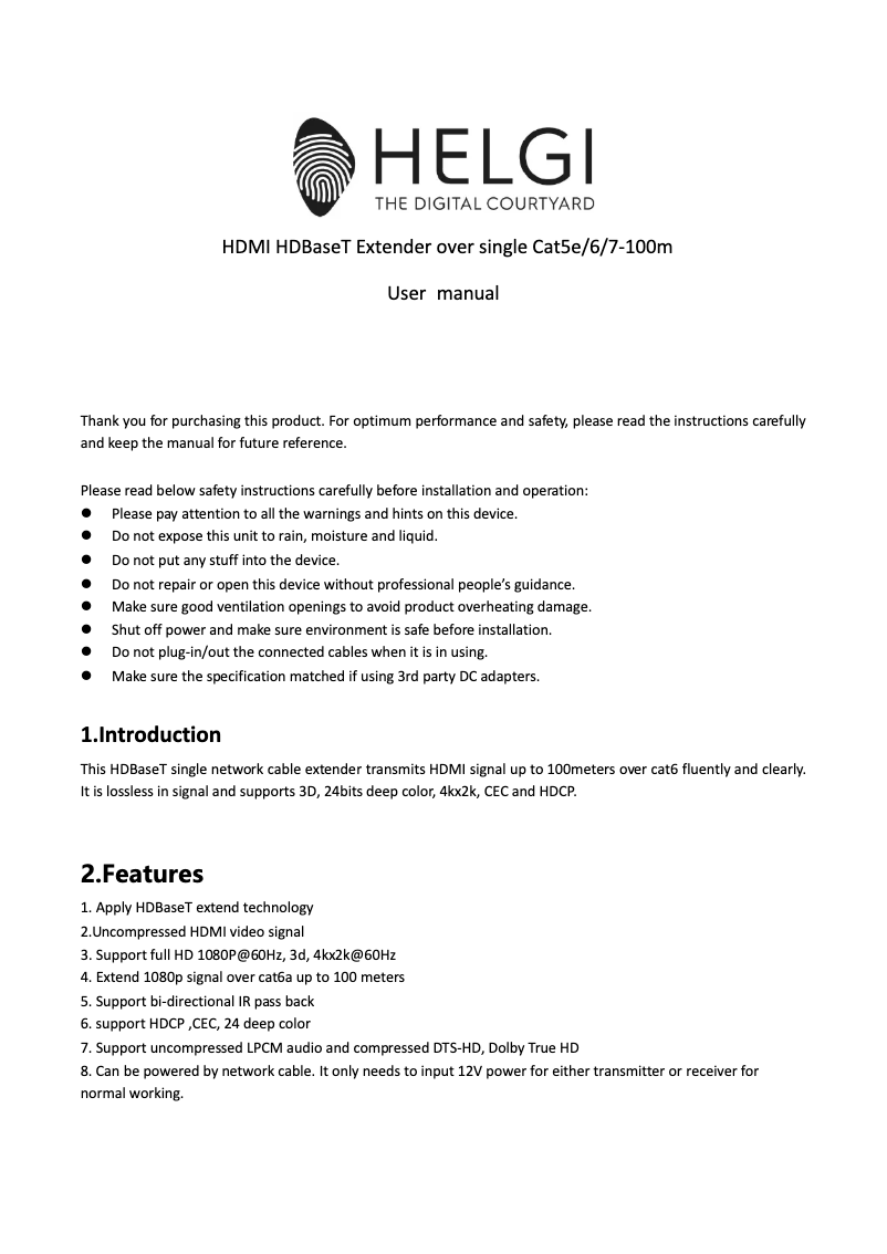 Página 1 del manual Manual de usuario HELGI HI0375-100