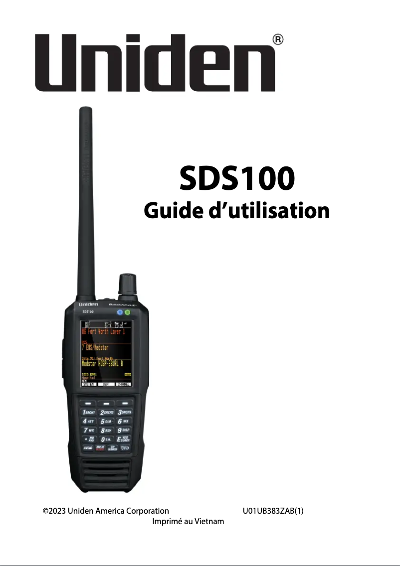 Image de la première page du manuel de l'appareil SDS100