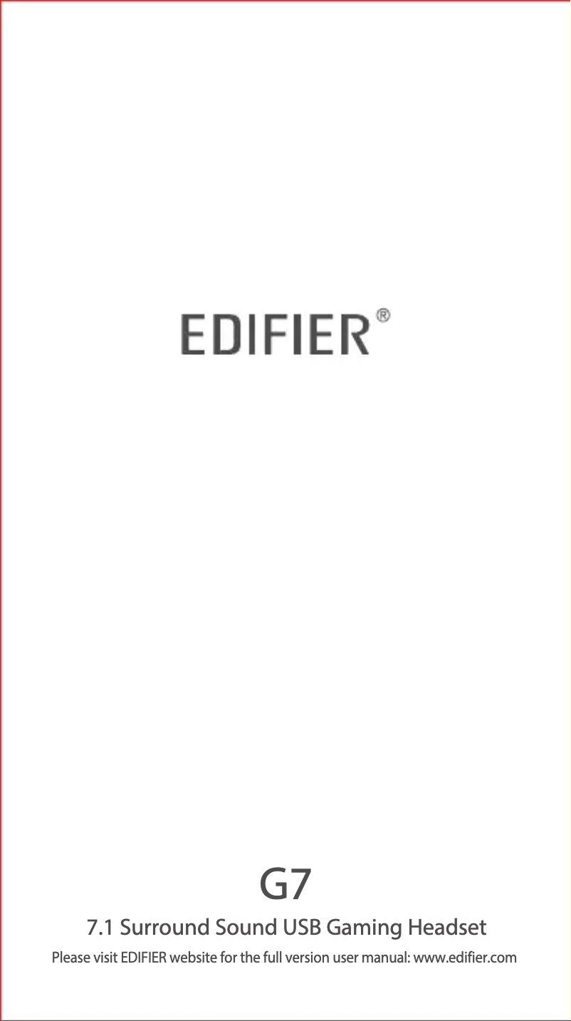 Page 1 de la notice Manuel utilisateur Edifier G7