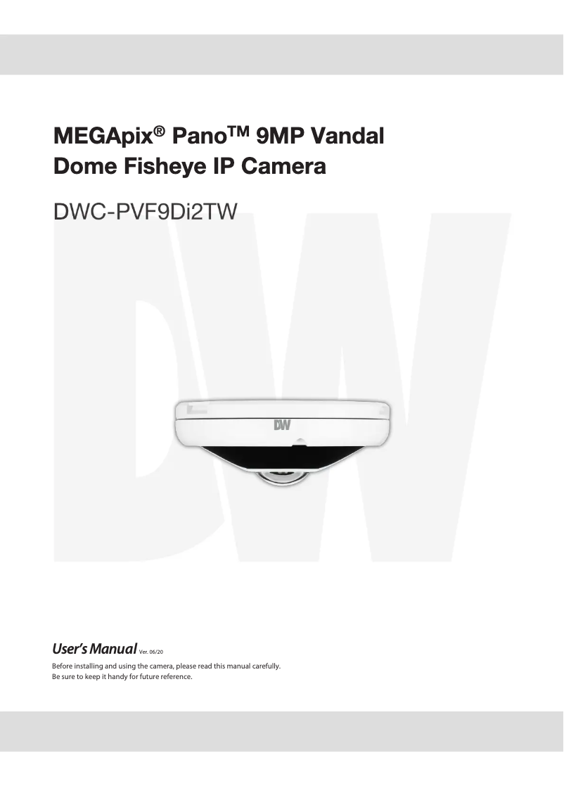 Image de la première page du manuel de l'appareil MegaPix Pano DWC-PVF9DI2TW