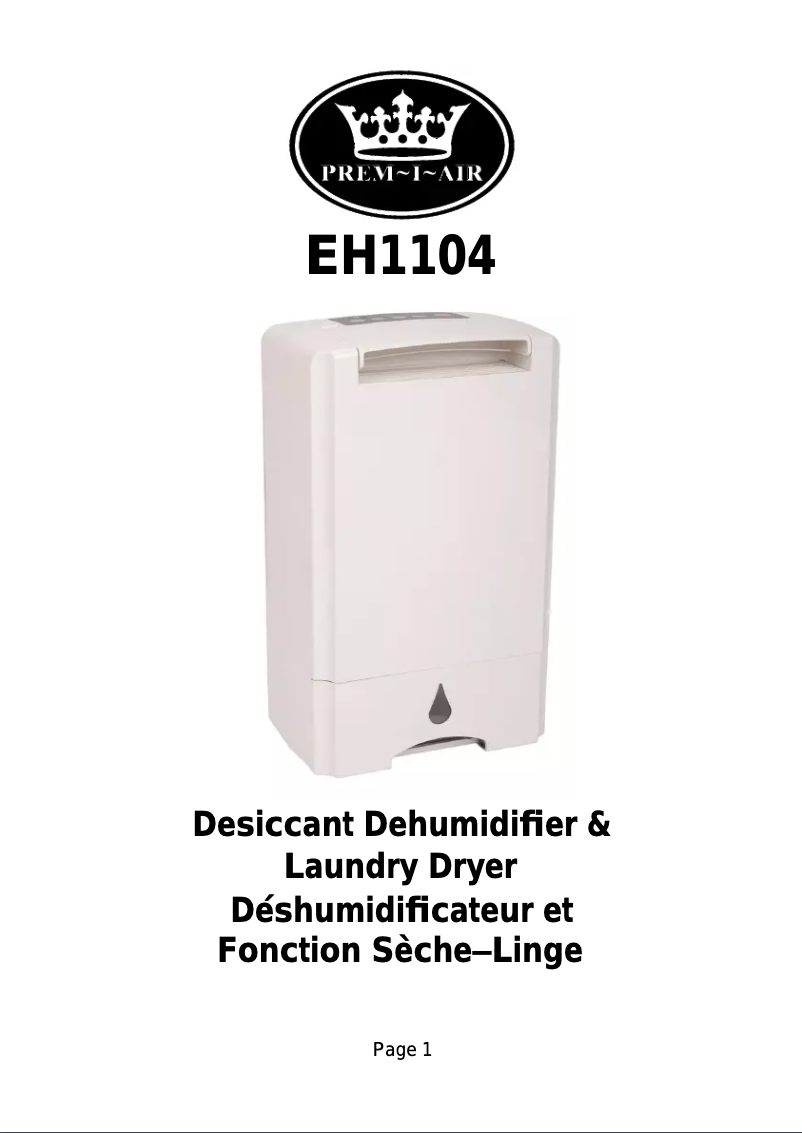 Page n°1 - Manuel utilisateur Prem-I-Air EH1104