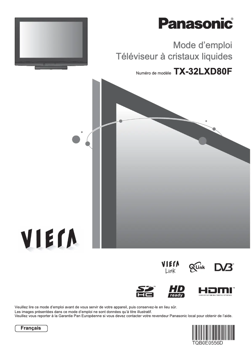 Page 1 de la notice Manuel utilisateur Panasonic Viera TX-32LXD80F