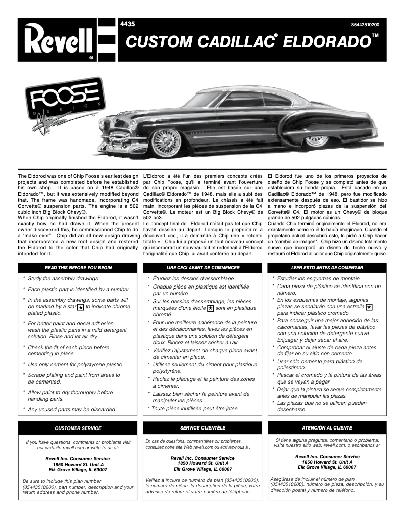 Page n°1 - Manuel utilisateur Revell Custom Cadillac Eldorado