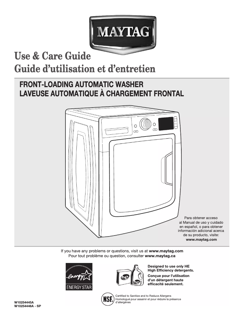 Page n°1 - Manuel utilisateur Maytag Maxima MHW7000XG