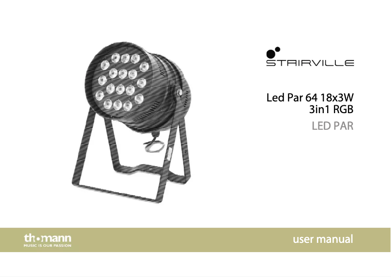 Page n°1 - Manuel utilisateur Stairville Led Par 64 18x3W 3in1 RGB