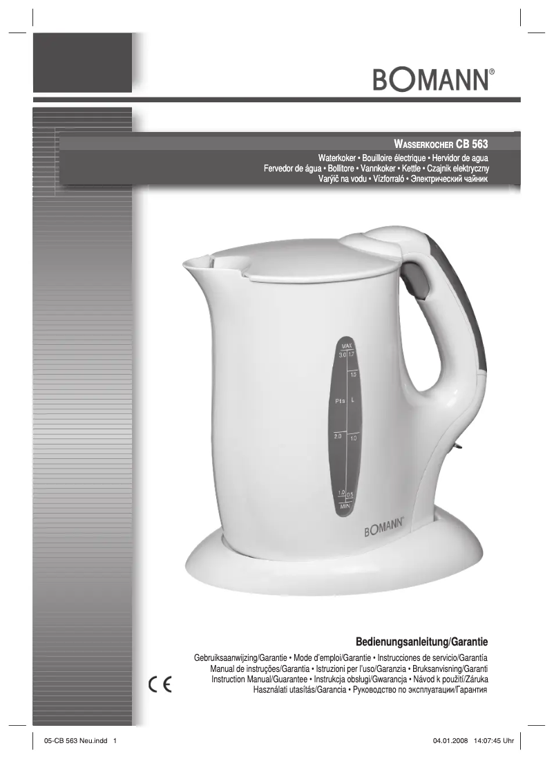 Page n°1 - Manuel utilisateur Bomann CB 563