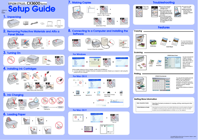 Página 1 del manual Manual de usuario Epson Stylus CX3600