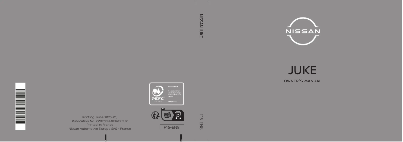 Image de la première page du manuel de l'appareil Juke (2023)