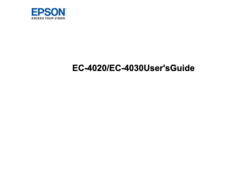 Page 1 de la notice Manuel utilisateur Epson WorkForce Pro EC-4030