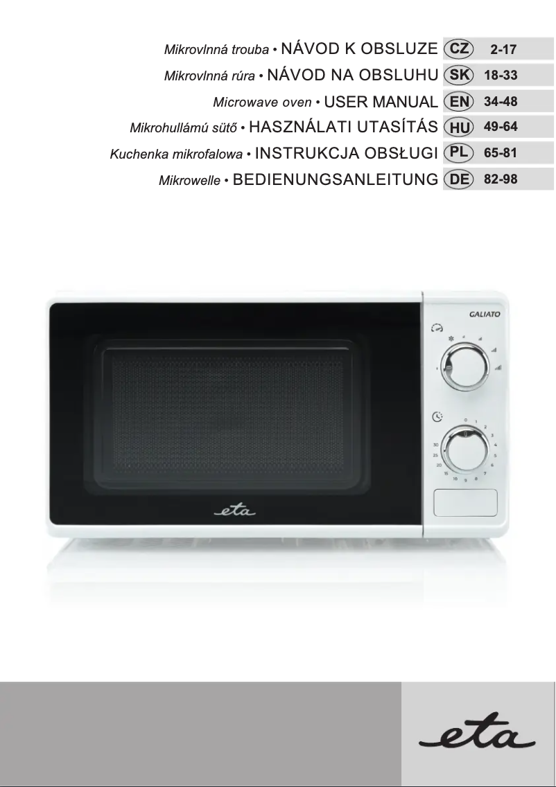 Page 1 de la notice Manuel utilisateur Eta Galiato 221090000