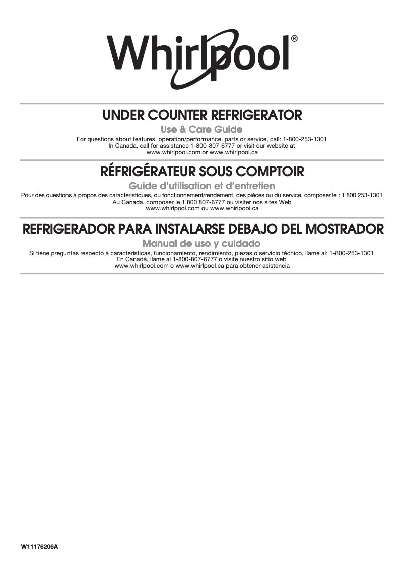Page n°1 - Guide d'installation Whirlpool WUR50X24HZ