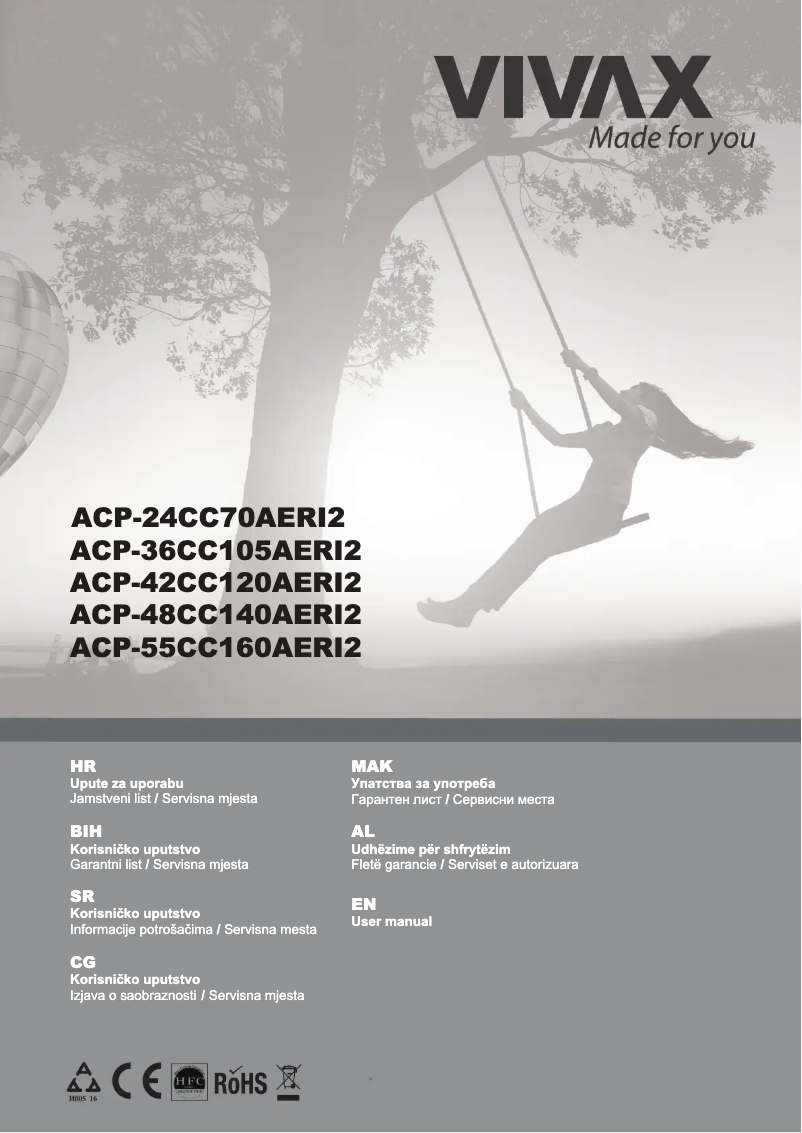 Image de la première page du manuel de l'appareil ACP-55CC160AERI