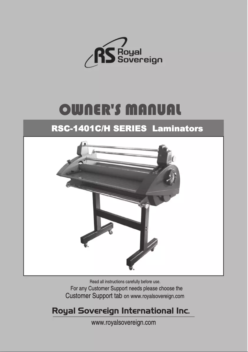 Page n°1 - Manuel utilisateur Royal Sovereign RSC-1401CW