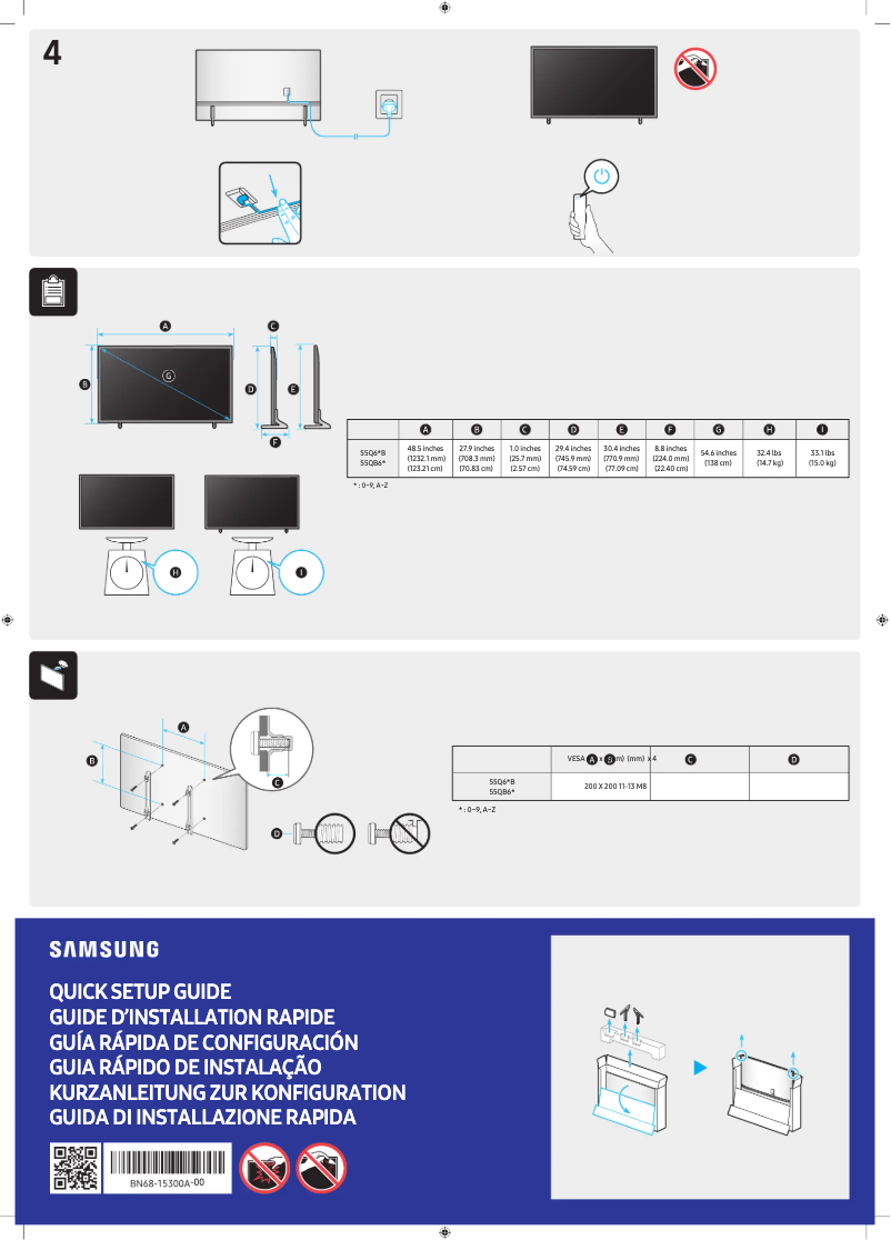 Page 1 de la notice Manuel utilisateur Samsung QN55Q60BAG