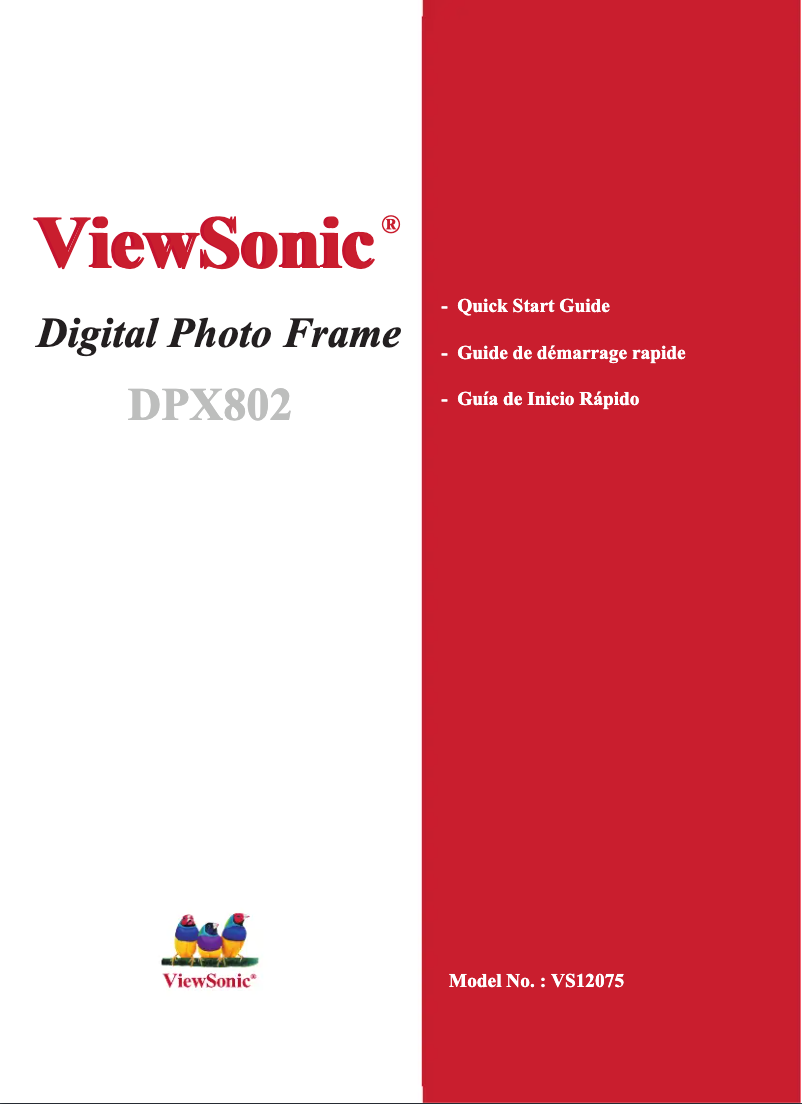 Page 1 de la notice Manuel utilisateur Viewsonic DPX802WD-BW