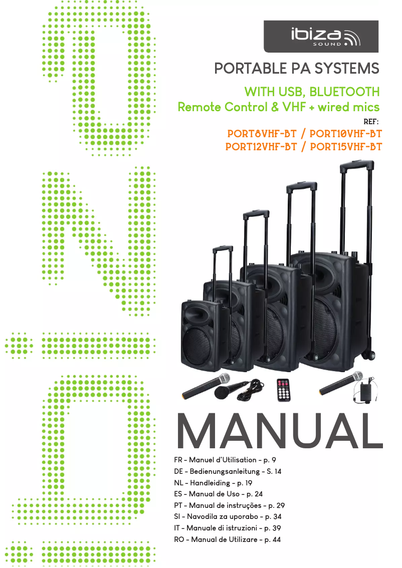 Page 1 de la notice Manuel utilisateur Ibiza Sound PORT10VHF-BT