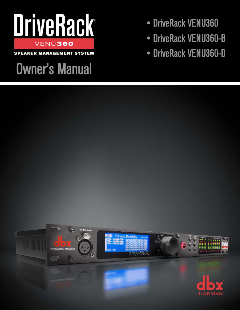 Page n°1 - Manuel utilisateur DBX DriveRack VENU360-D