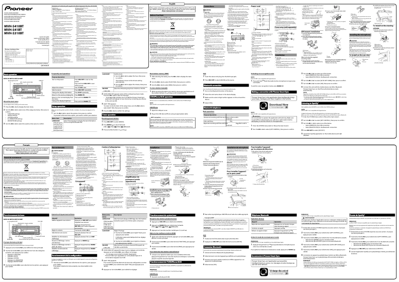 Página 1 del manual Guía de inicio rápido Pioneer MVH-S310BT