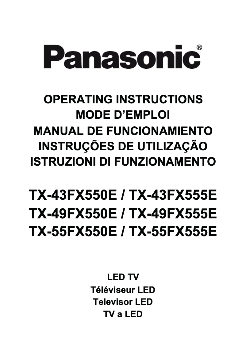 Page 1 de la notice Manuel utilisateur Panasonic TX-49FX550E