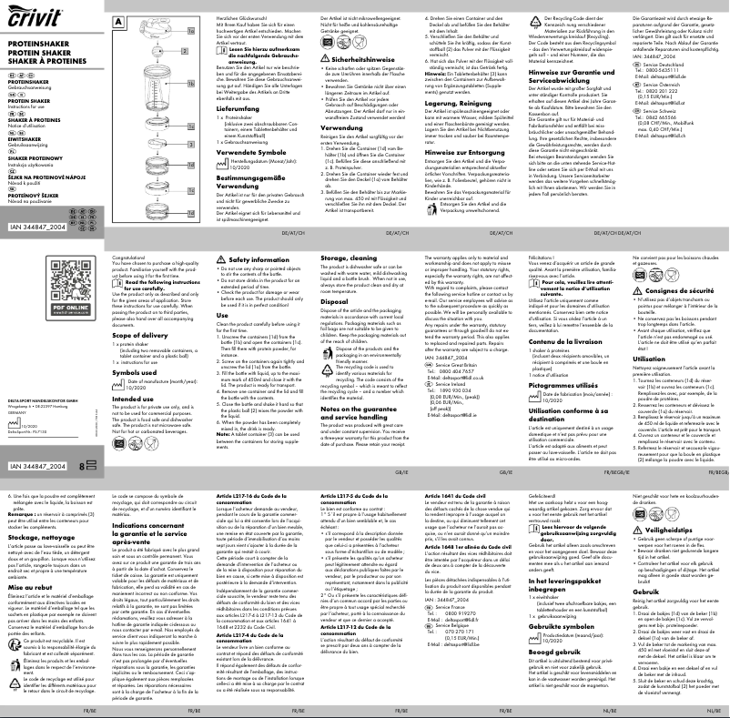 Image de la première page du manuel de l'appareil IAN 344847
