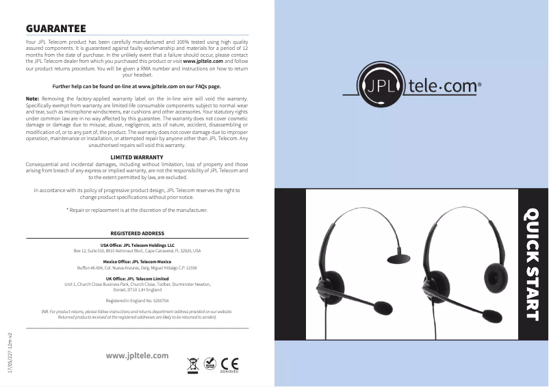 Page n°1 - Manuel utilisateur JPL 100-RJ11