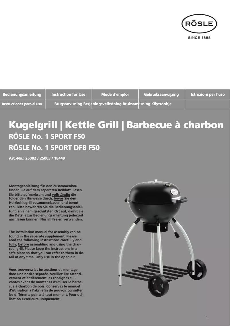 Image de la première page du manuel de l'appareil Sport F50