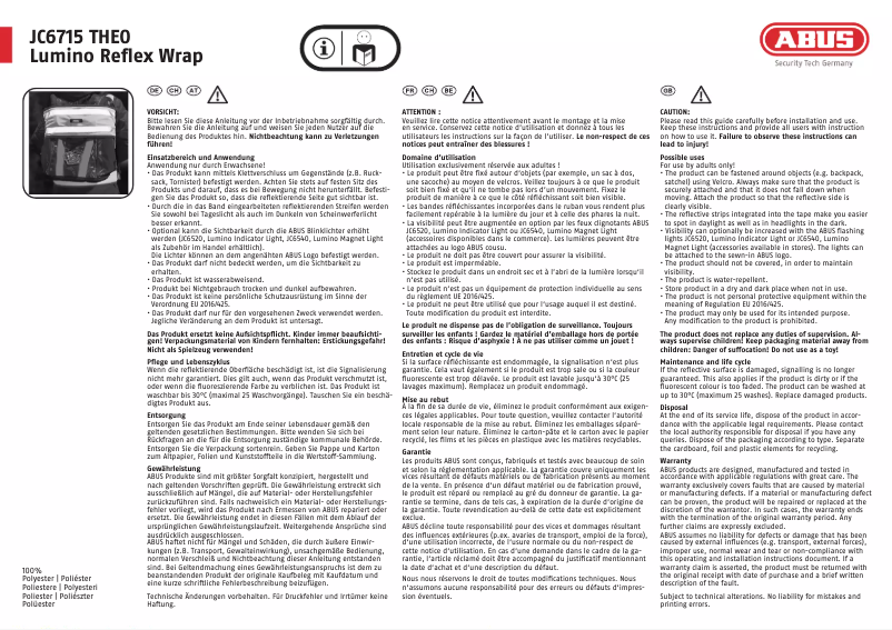 Image de la première page du manuel de l'appareil JC6715 THEO