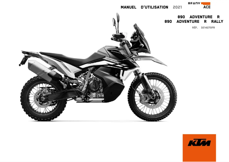 Page 1 de la notice Manuel utilisateur KTM 890 Adventure R (2021)