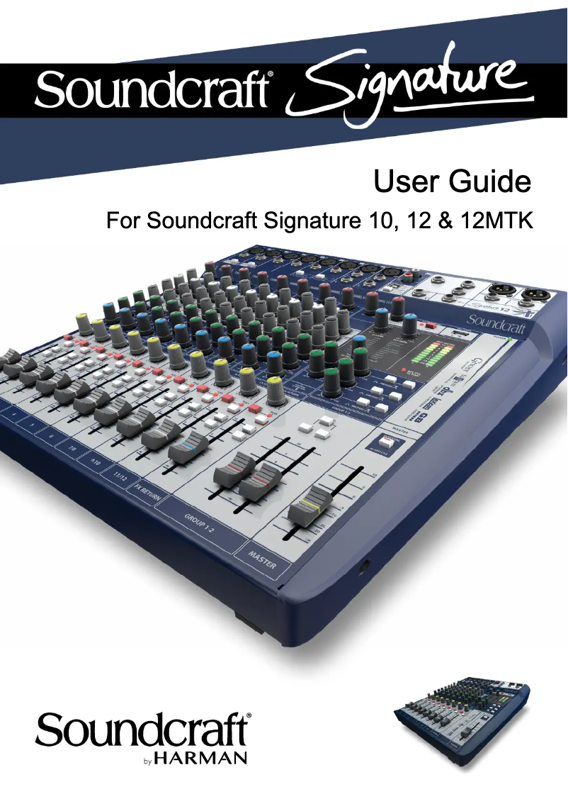Page n°1 - Manuel utilisateur Soundcraft Signature 10