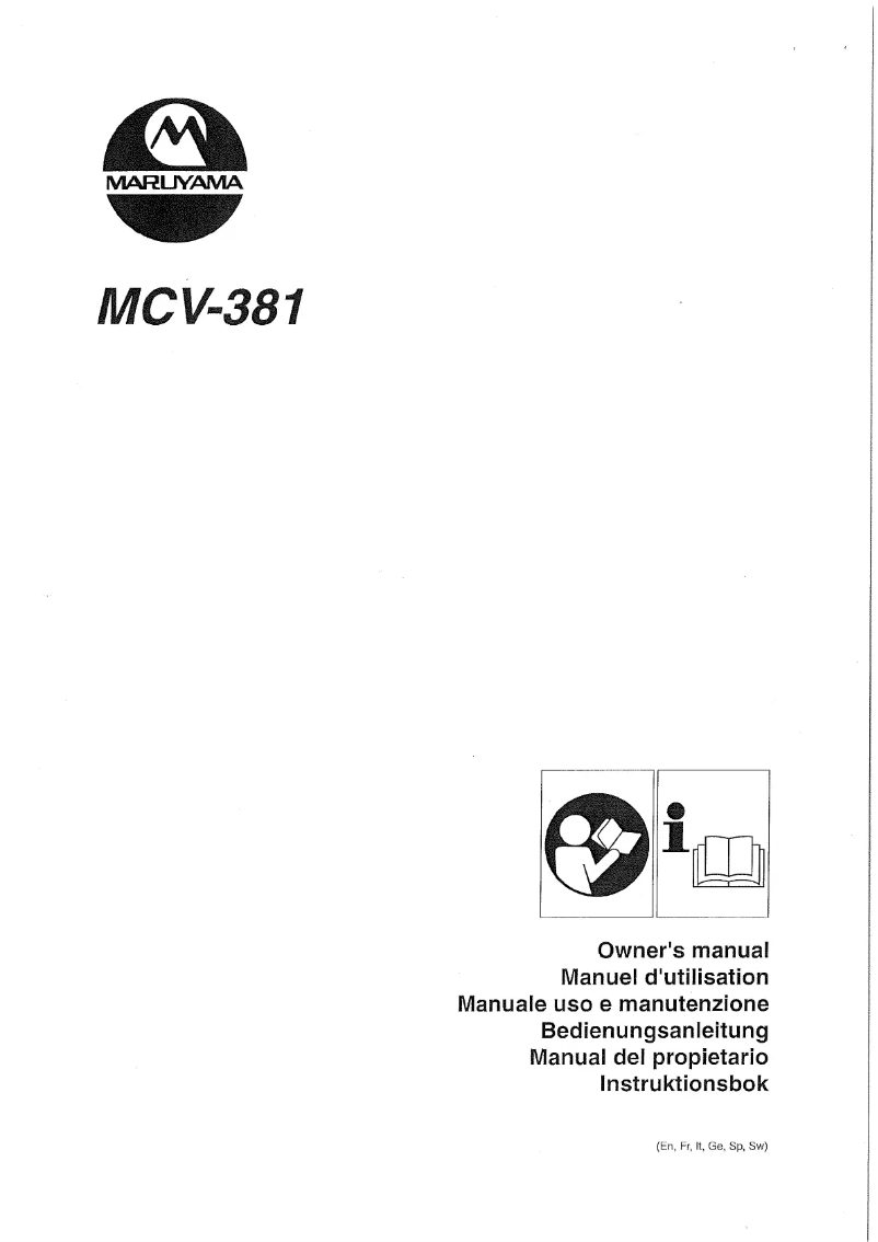 Page n°1 - Manuel utilisateur Maruyama MCV381