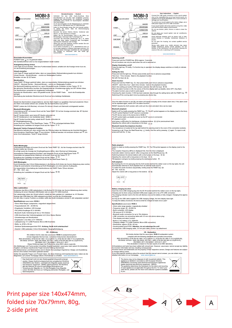 Page n°1 - Manuel utilisateur Wavemaster MOBI-3